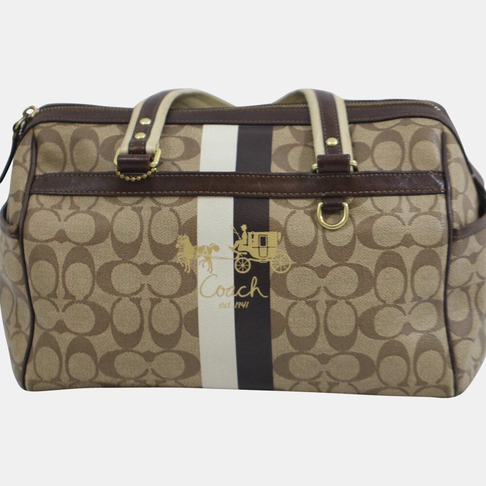 Coach Signature Stripe Satchel